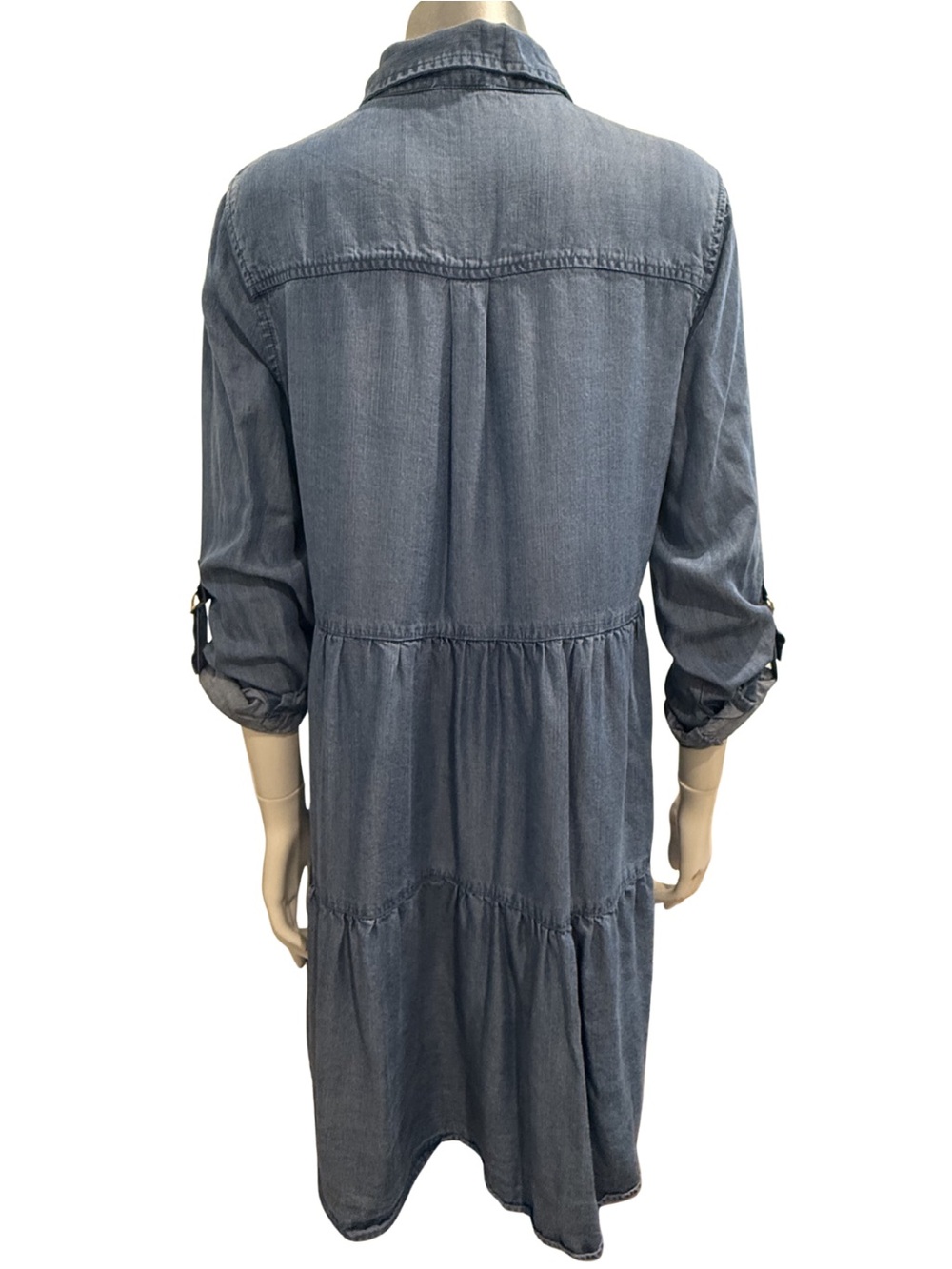 Tribal Jeans Lyocell Chambray Tiered Shirt Dress P/S Small - Picture 4 of 7